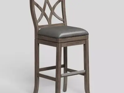 Cushioned Bar Stool 3D model