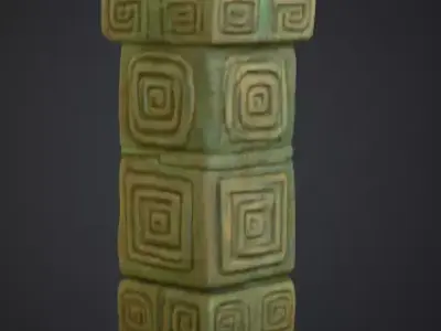 Ancient Stone Pillar Low-poly 3D model