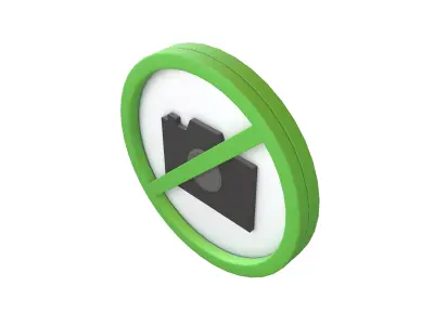 Prohibited Camera Symbol V1 004 Low-poly 3D model