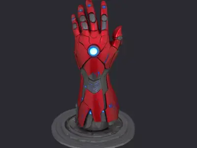 Iron-Men Hand 3d print-ready file Low Poly 3D print model