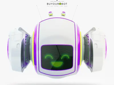 Cute levitating robot bot toy 3D model