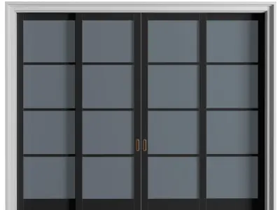 French Art Deco Sliding Modern Doors 3D model