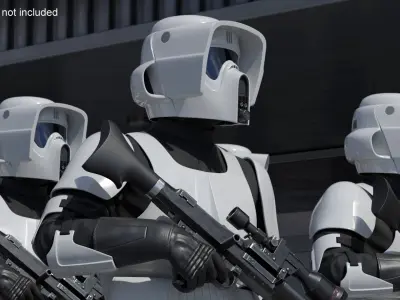  Star Wars White Trooper Loadout Standing Guard Position 