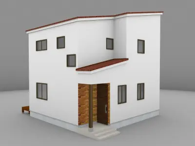 House model for background 12 Low-poly 3D model
