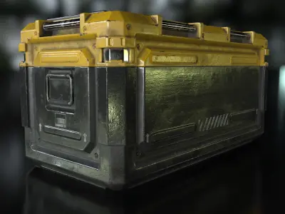 Sci Fi Industrial Crate Game Ready PBR Textures  Low-poly 3D model
