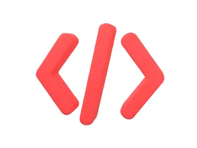 Coding Symbol v1 004 Low-poly 3D model