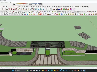 GATE HOUSE WITH BOUNDARY BOX 3D model