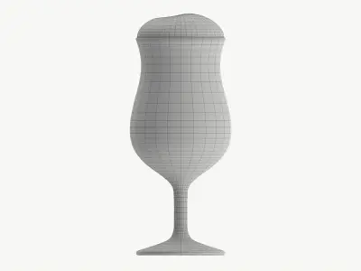 Beer glass with foam 01 3D model