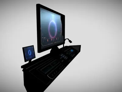 Sci-fi Control Panel Low-poly 3D model