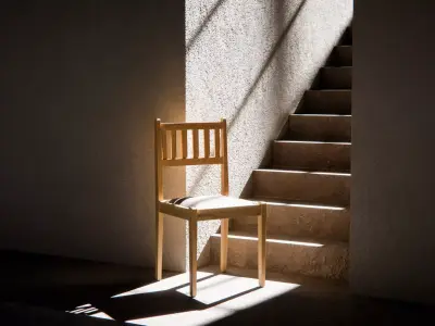 Minimal Chair at Stair Base 3D model