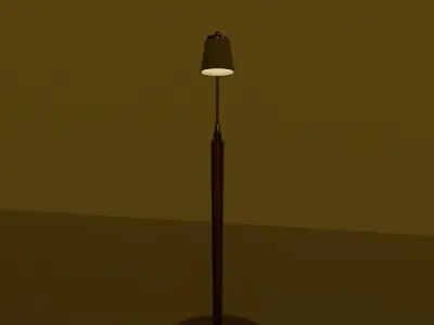 Wooden Floor Lamp Free low-poly 3D model