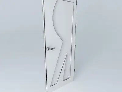 Letter R 3D door very detail with glass lock and hinger Free 3D model