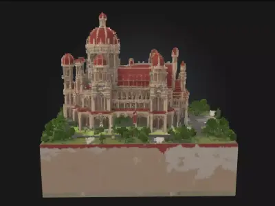 Gothic Blockmasterpiece Stone Majesty of a Dark Age 3D model