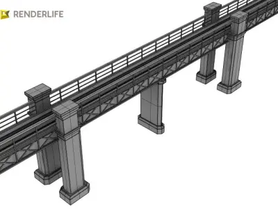 Train bridge 3D model