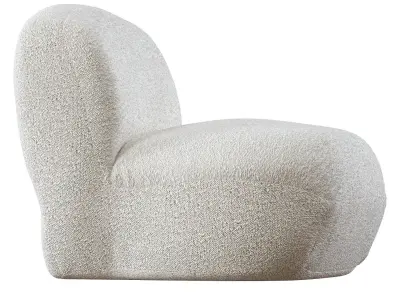 Tangyuan Lounge Chair - Maya Cream Boucle 3D model