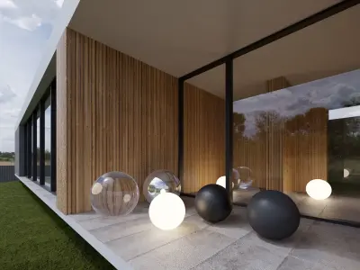 Exterior Sun with HDRI Clouds Cinema4D Corona renderer 3D model