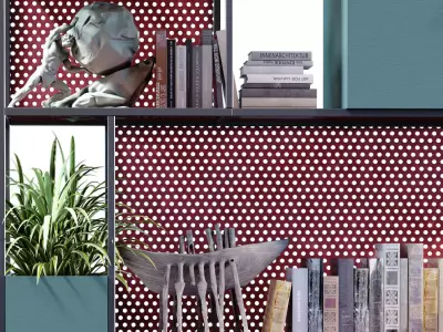 Modern shelf and rack set 834 3D model