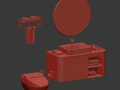 3D model of modern toilet 3D model