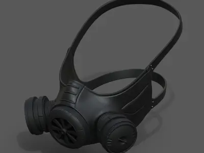 Gas mask helmet 3d model military combat fantasy  Low-poly 3D model