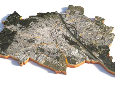 Vienna City in Austria 3D model