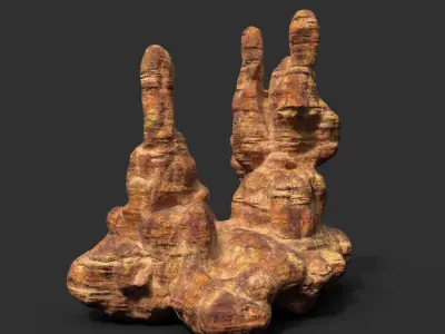 Low poly Mossy Cave Modular Floor Pack Low-poly 3D model