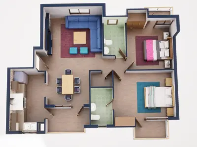 3D Floor Plan Model 37 3D model