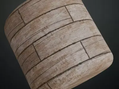 Geometric Nested Triangle Wood Inlay PBR Texture