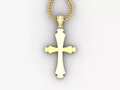 Light Gold 18K Cross Pendant 1CP033 3D print model