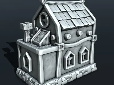 medieval house 3D print model