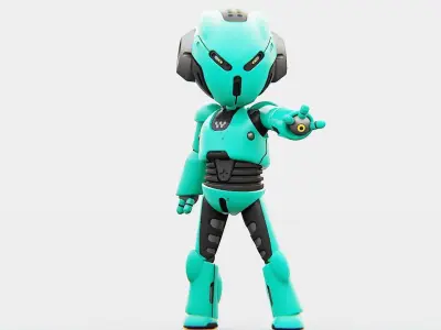 TOON DROID MEGALON RIGGED 3D model