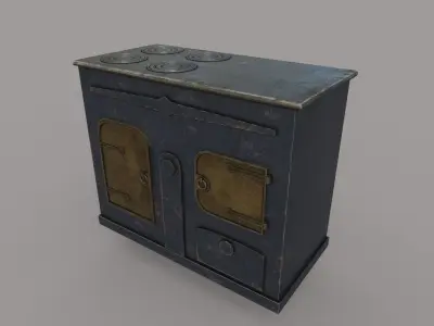 Old Stove Low-poly 3D model