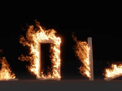 3D Fire Collection door on 3D model