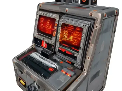 SciFi Industrial Control Panel Low-poly 3D model