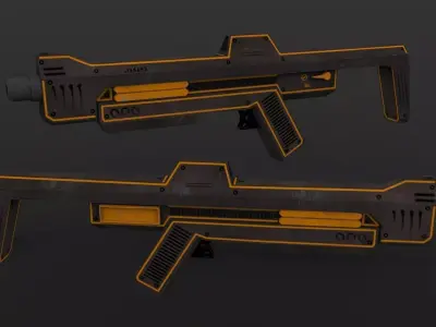 Sci-Fi Assault Rifle Low-poly 3D model