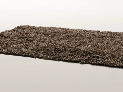 Rectangle fur rug  3 colors 3D model