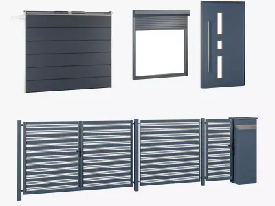 Collection of Gate Window and Door 3D model