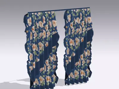 Curtain Low-poly 3D model 37