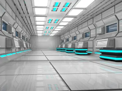 Sci Fi Interior 3D model 10
