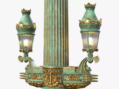 Street Lamp Columna Rostrata Hight Low Poly Low-poly 3D model