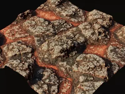 Realistic Volcanic Terrain 3D Environment PBR Low-poly 3D model