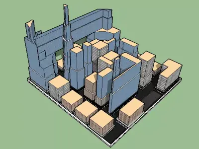 CITY  City Map  Cityscape   Skyscrapers  Urban  Low Budget City  3D model