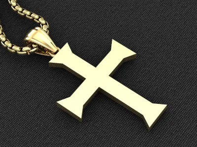 Cross Light Gold 3CP075 3DM STL 3D model