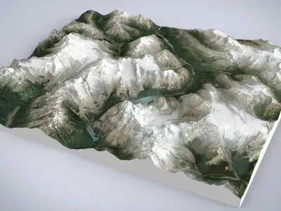 Mountain landscape Mount Robson Park Berg Lake British Columbia  3D model