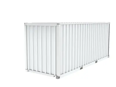 20 ft ISO Container White 3D model
