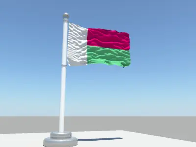 Madagascar flag 3D model