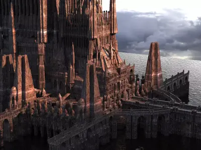 Dark Tudor Castle Fantasy castle 4  3D model