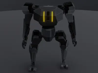 Military Combat Mech Fully Rigged Low-poly 3D model