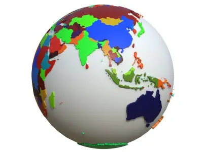 Countries Globe Low-poly 3D model