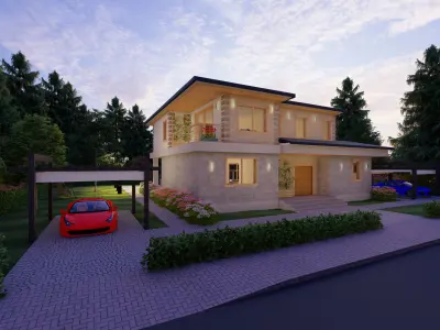 Villa Design and Landscape Project 3D model