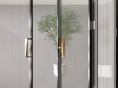 Interior folding shutter door -A2 3D model